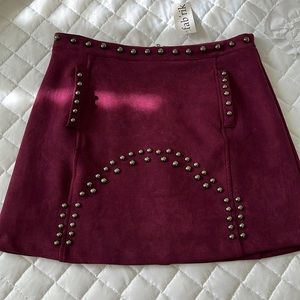 Suede skirt with studs